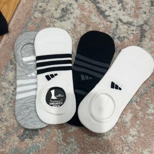 Adidas  Casual No-Show Socks - Black, White, Gray